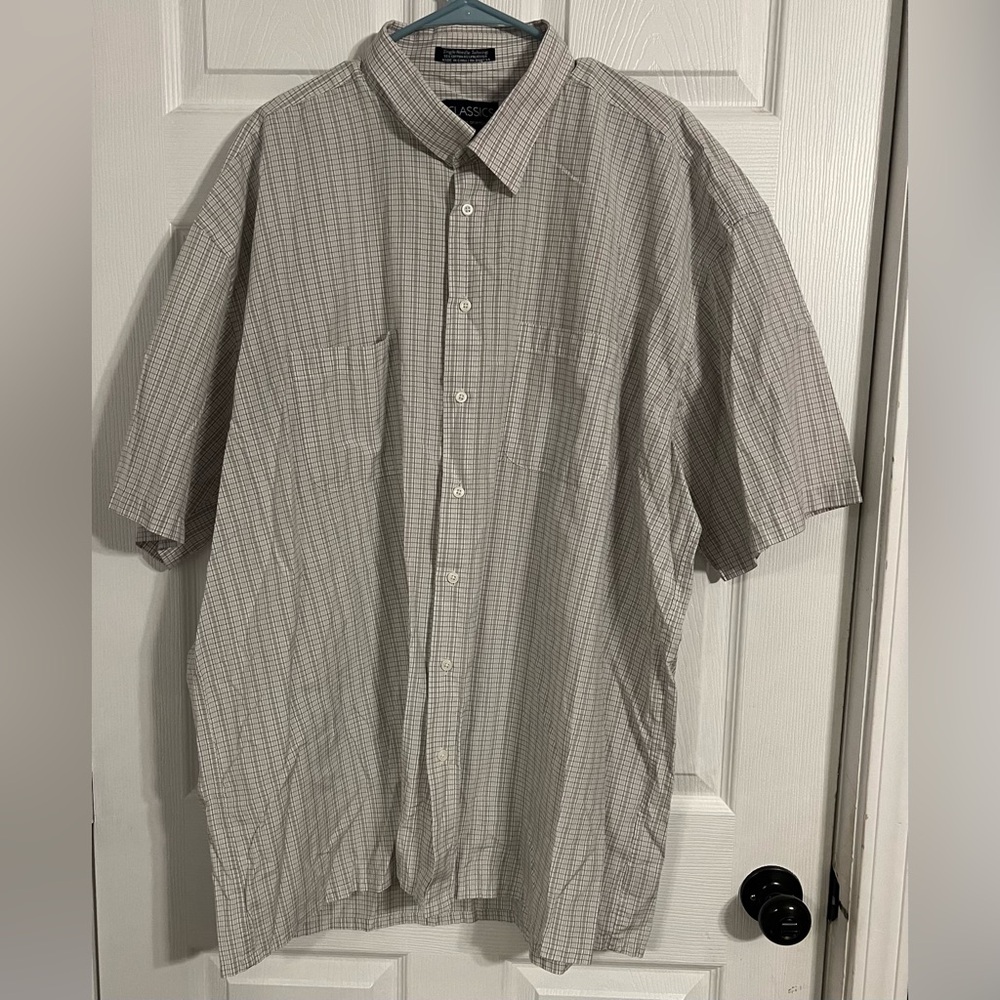 CLASSICS FALCON BAY SPORTSWEAR Men’s Plaid Shirt Sleeve Button Up 3xlt 19-19.5